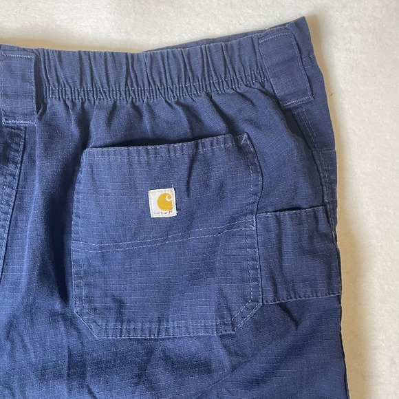 Carhartt Other - Carhartt Men's Navy Blue Cargo Work Pants Elastic Waist Size Regular M